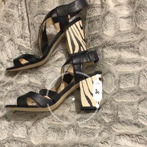 Print Calvin Klein 8.5 chunky heels wide calf